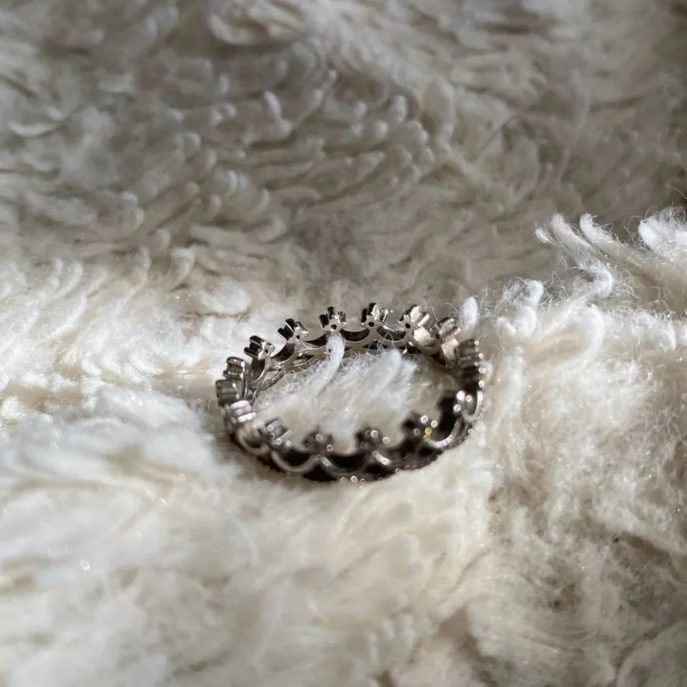 Sterling Silver Crown Ring Sz 5